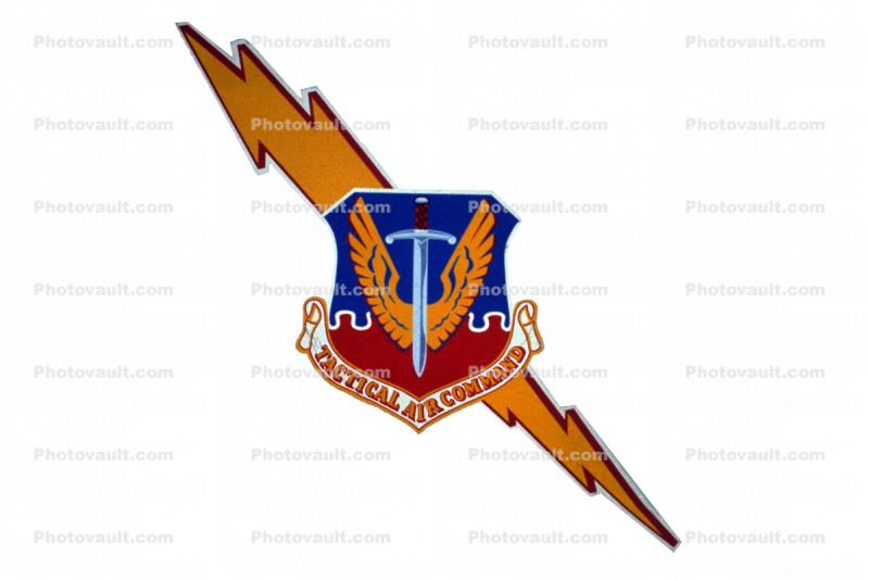 Tactical Air Command Emblem, Shield, TAC lightning bolt, USAF, Photo-object