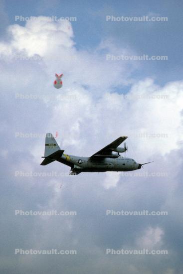 50973, Lockheed C-130, Satellite Capture nose, Retrieval, USAF, Aerial Balloon Capture