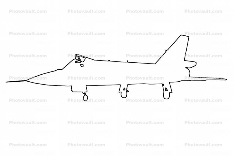 Convair F-106 Delta Dart, 72494, outline, line drawing, shape