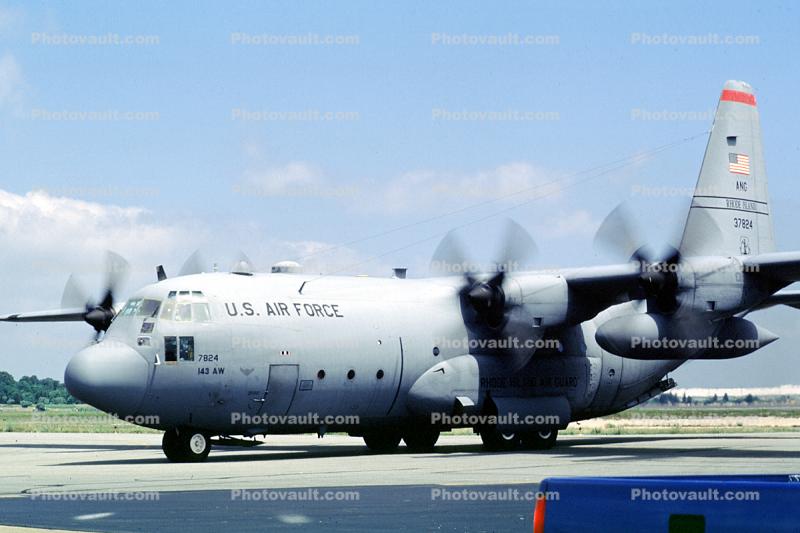 37824, 7824, Lockheed C-130, Hercules, 143 AW, Quansett, Rhode Island ANG