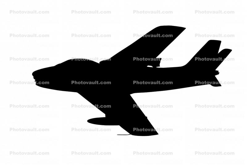 F-86 Sabre silhouette, USAF, logo, shape