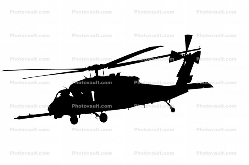 Sikorsky SH-60 Blackhawk silhouette, logo, shape.