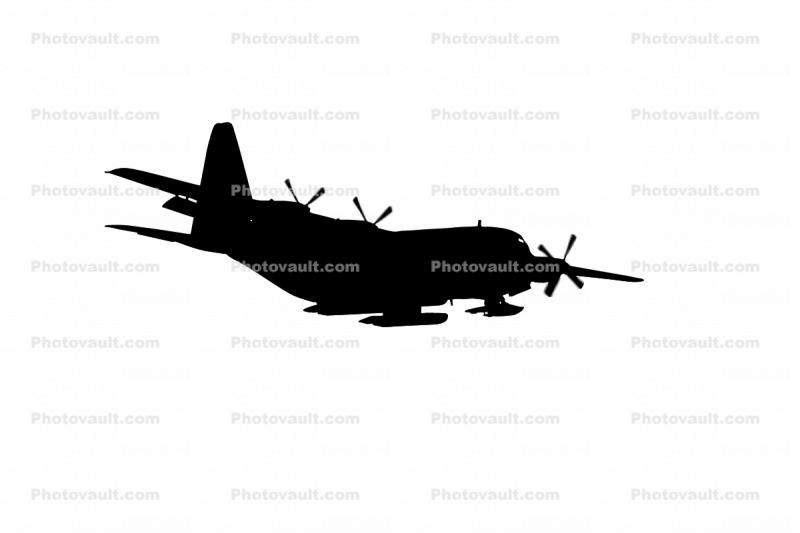 Lockheed C-130 Hercules silhouette, logo, VXE-6, USN, shape