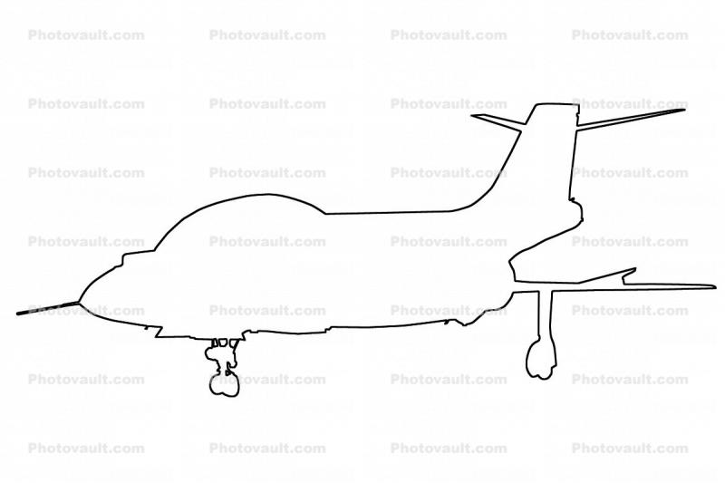 McDonnell F-101 Voodoo outline, line drawing, shape