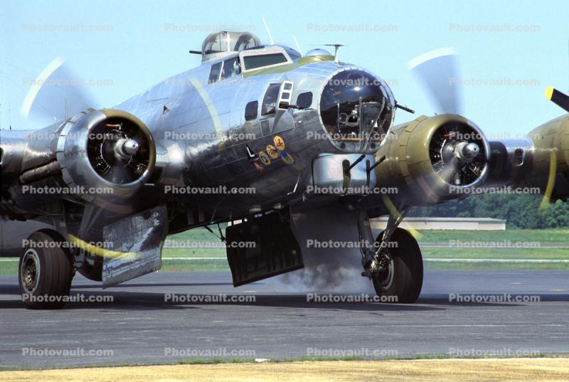 B-17G Spinning Props, chin gun turret, propellers, 8th Air Force, Bedford, Massachusetts