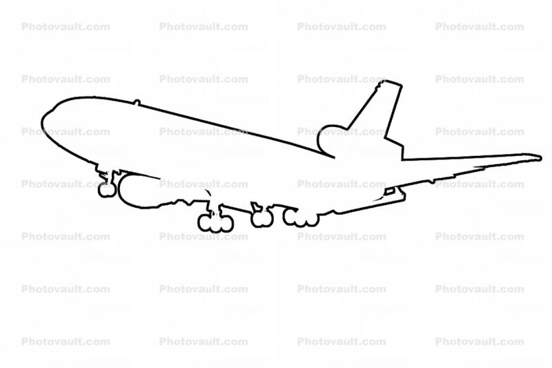 KC-10 Extender outline, line drawing, shape