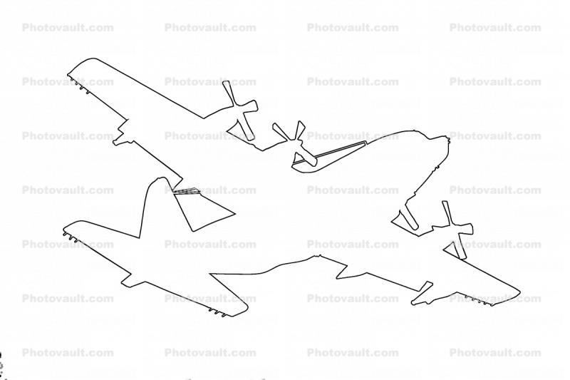 Lockheed MC-130P Combat Shadow Hercules outline, line drawing