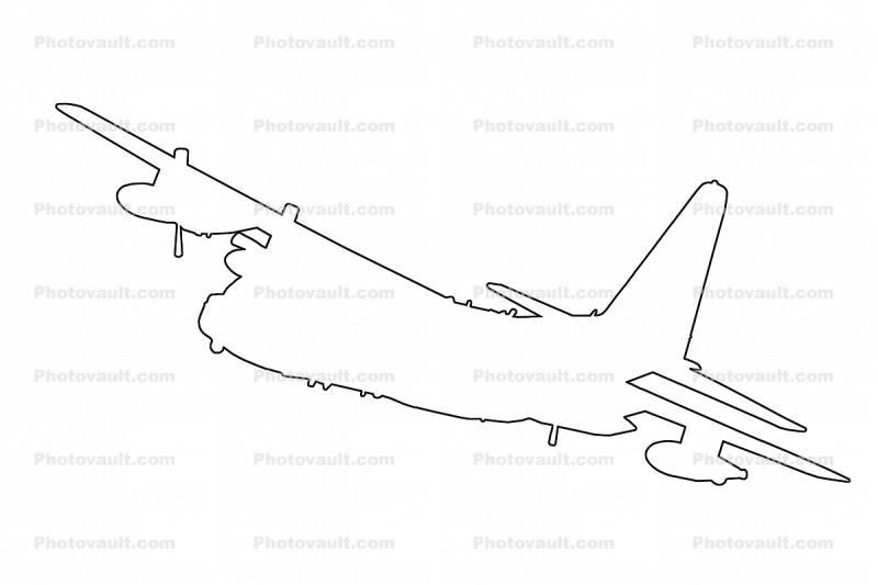 Lockheed MC-130P Combat Shadow line drawing, outline