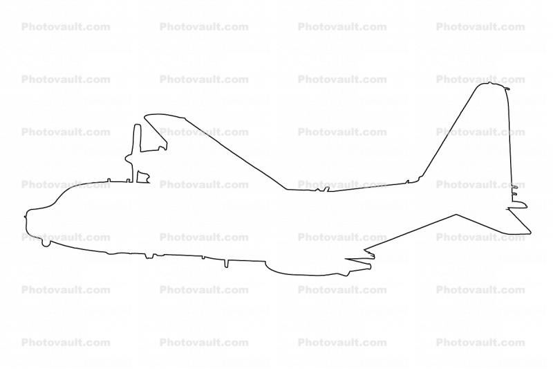 Lockheed MC-130P Combat Shadow outline, line drawing