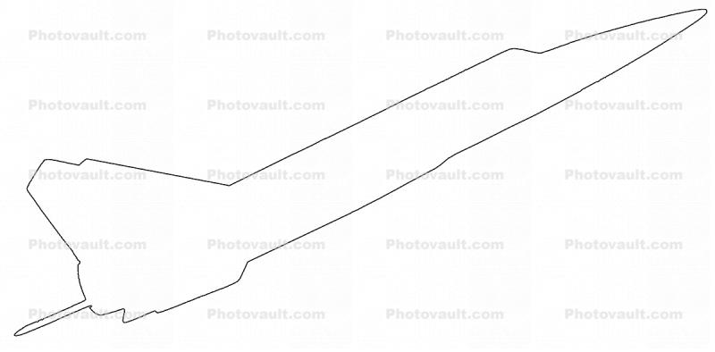 MiG-25 Foxbat outline, Panorama, line drawing, shape