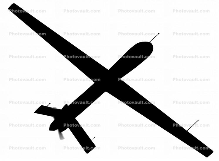 General Atomics RQ-1A Predator silhouette, logo, UAV, shape, Planform