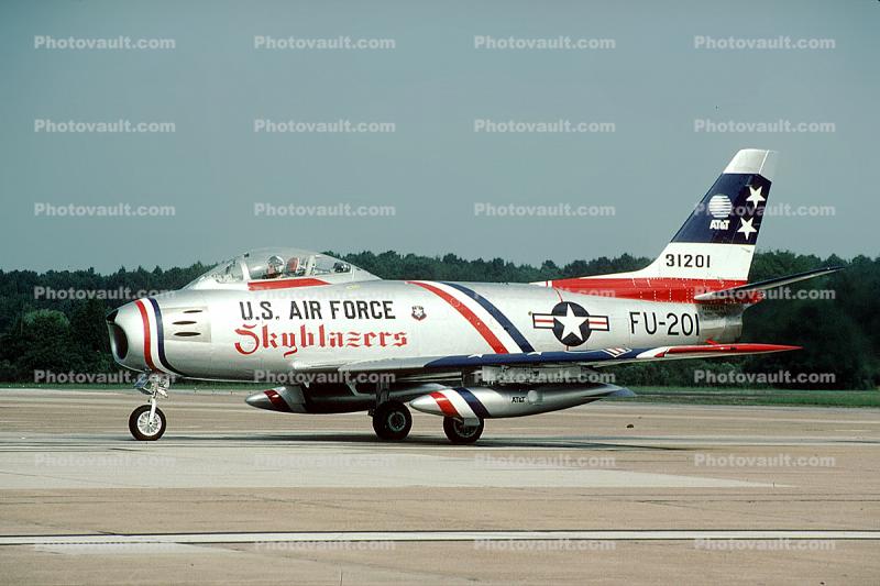 Skyblazers, FU-201, North American F-86 Sabre, 31201, USAF