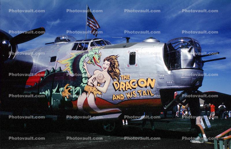Nose Art, B-24 Liberator, noseart, horney dragon