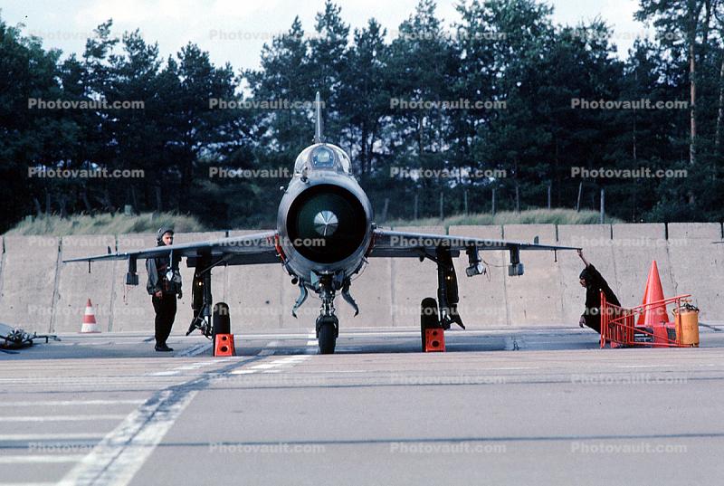 MiG-21, Jet Fighter, head-on, East German Air Force, Air Forces of the National People's Army