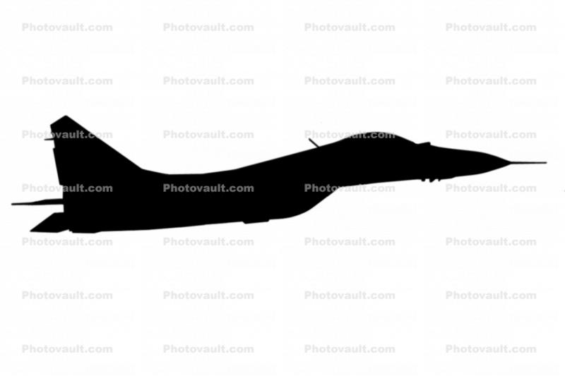 MiG-29 Fulcrum Silhouette, shape