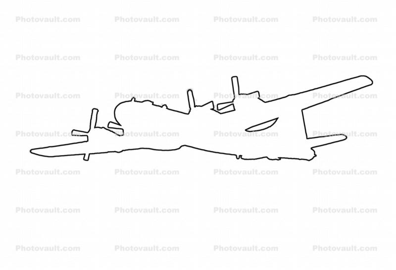 B-29 Superfortress outline, line drawing