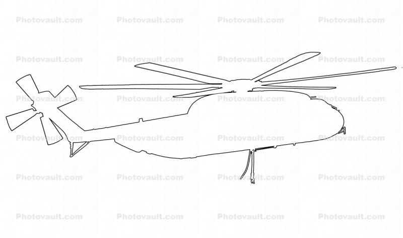 CH-53 Stallion outline, line drawing