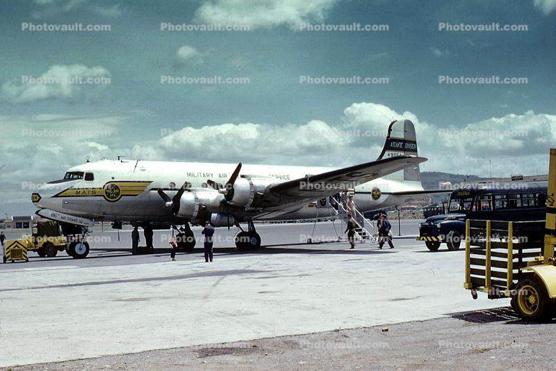 49054, Transport, MATS, Military Air Transport Service, USAF, Douglas C-54 Skymaster, Ciampino Airport, Italy, 1950s