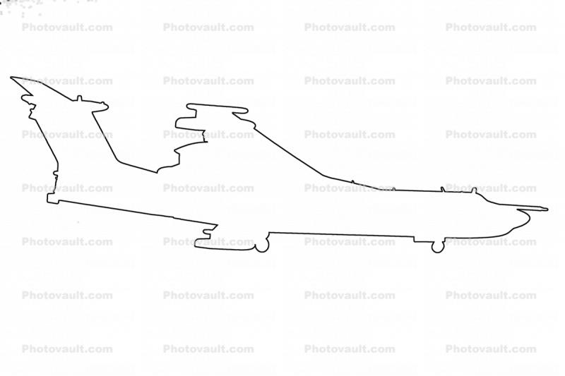 Beriev A-42PE Albatros outline, line drawing