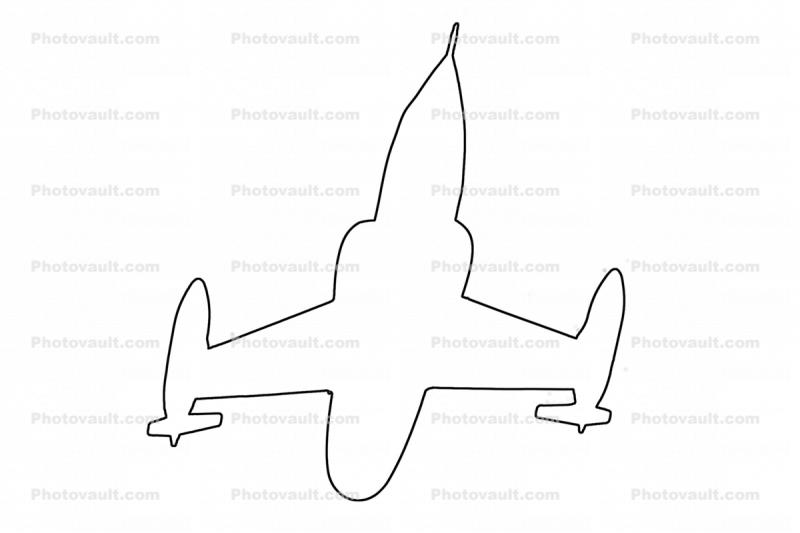 F-104 Starfighter Outline, line drawing, Shape