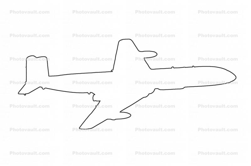 de Havilland DH-106 Comet 4C outline, line drawing