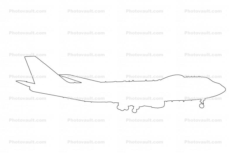50125, Boeing E-4B Nightwatch Doomsday Plane outline, line drawing