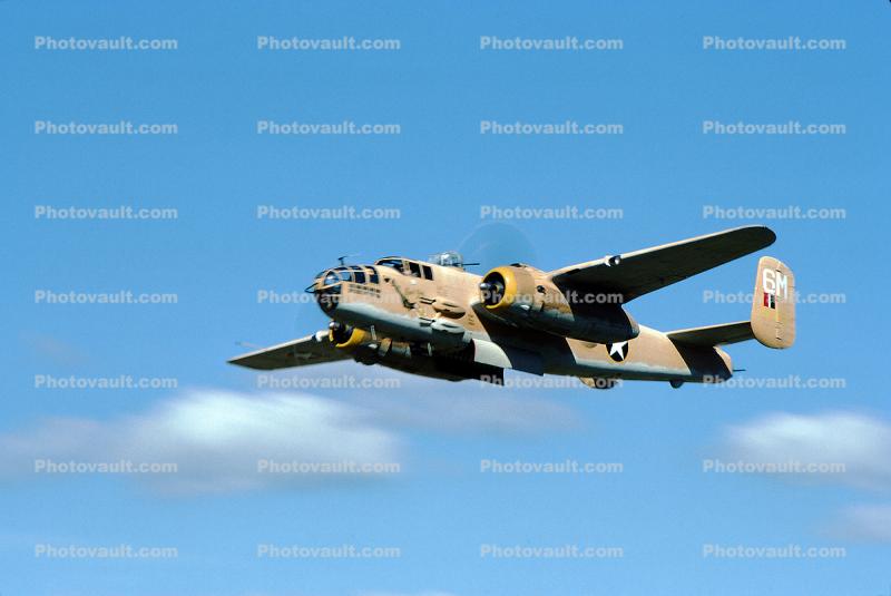 RAF B-25 in Flight, Airborne, Flying
