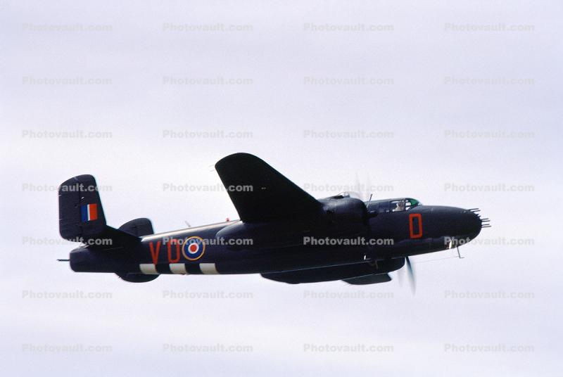 RAF B-25 in Flight, Airborne, Flying