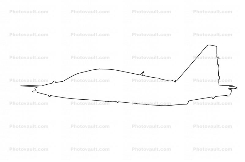 Sukhoi Su-28 Frogfoot outline, line drawing