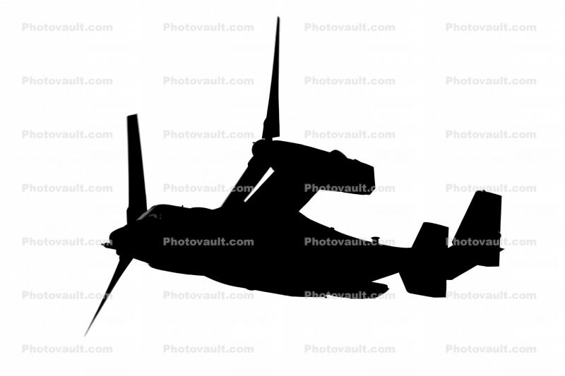 MV-22 Osprey in flight silhouette, shape, logo