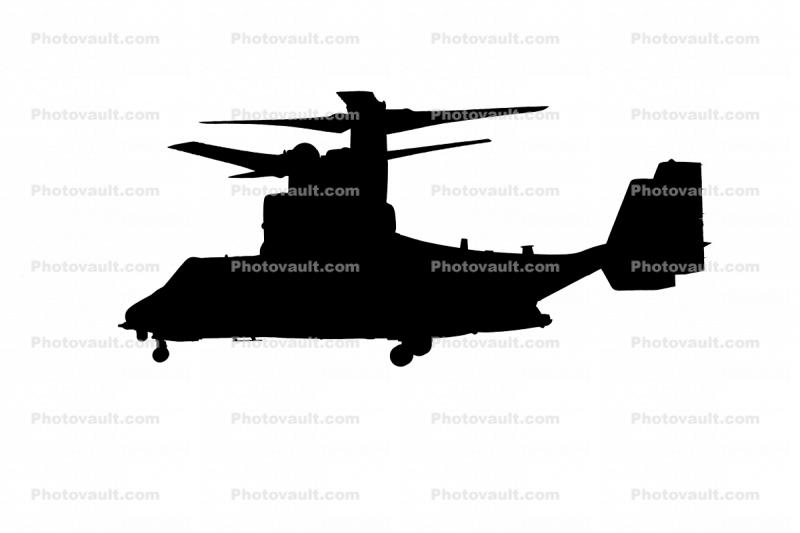 MV-22 Osprey in flight silhouette, shape, logo