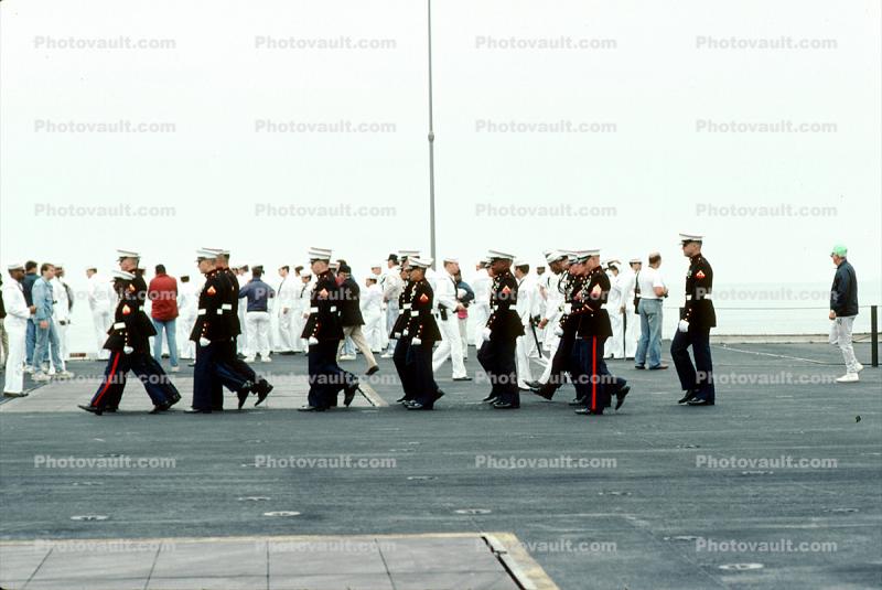 Marching, Marine Detachment for Security on Board the USS Ranger