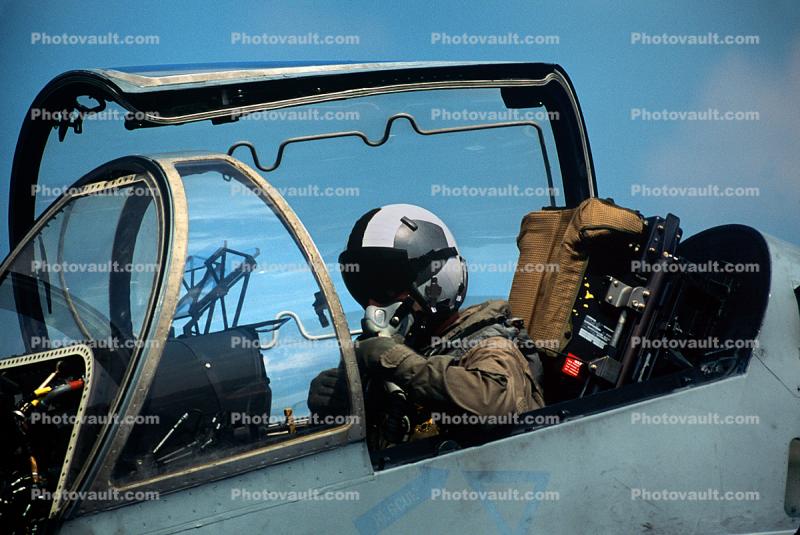 AV-8B Harrier Pilot with Helmet, open Canopy