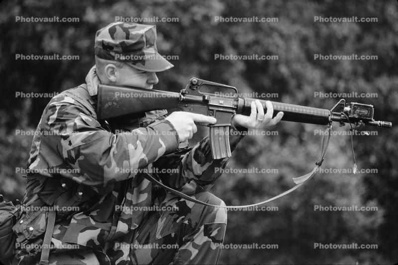 Sharp Shooter, M16 Rifle, soldier, man, male, perimeter, gun, rifle, shoot, shooting, sniper, warfare, battlefield, Operation Kernel Blitz, urban warfare training, Troops