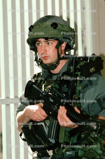 M16 Rifle, soldier, man, helmet, Operation Kernel Blitz, urban warfare training, Troops