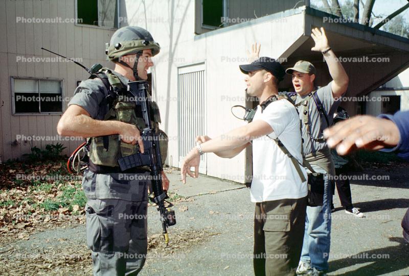 arresting local people, soldier, Operation Kernel Blitz, M16 Rifle, urban warfare training, Troops