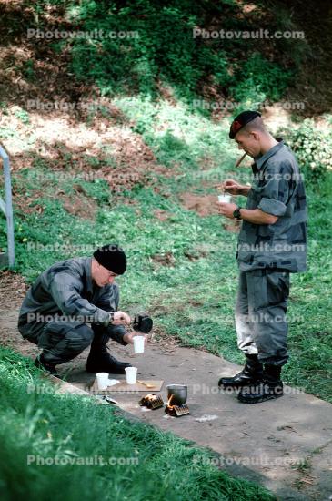 Soldiers, Smoking, Cooking