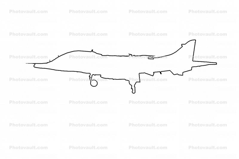 AV-8B Harrier outline, line drawing