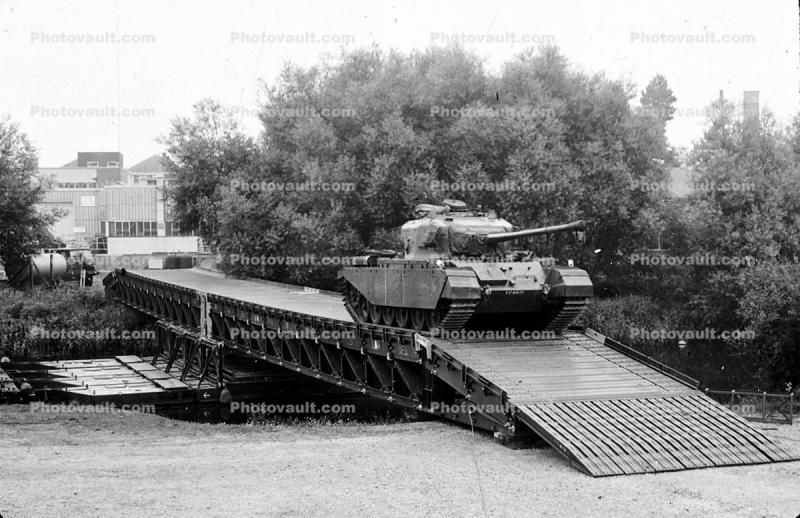 Tank on mobile bridge, MVEE, Military Vehicles and Engineering Establishment, tracked vehicle, Mobile Bridge, instant bridge