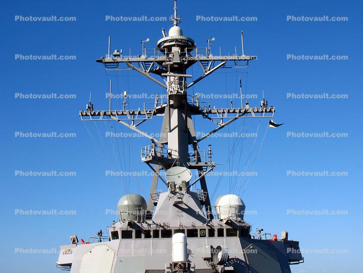 Mast of the USS Higgins (DDG-76), Guided missile destroyer, United States Navy, USN