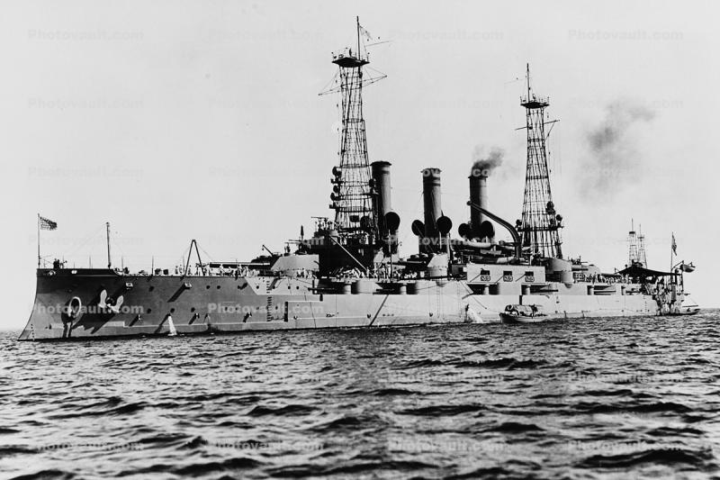 USS Kansas (Battleship # 21),  At anchor, circa 1912