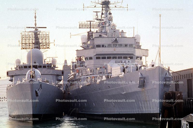 Ships in Dock, vessel, hull, warship, 1970s