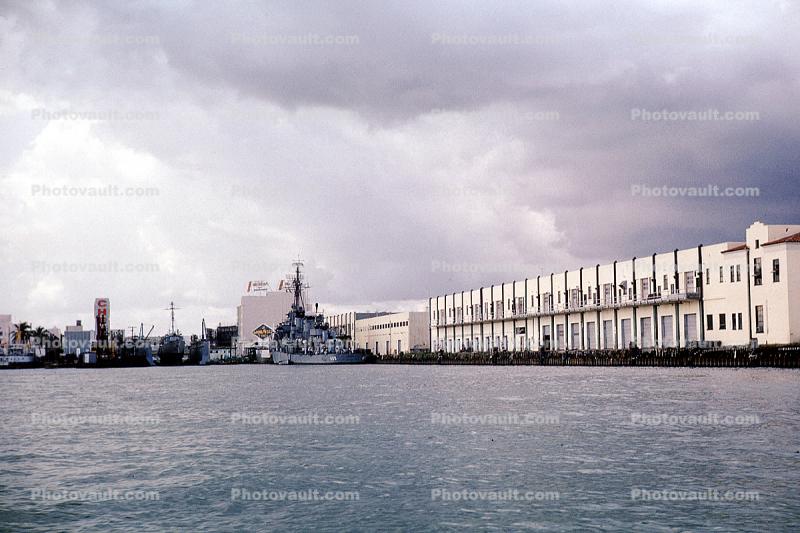 Ship, vessel, hull, Destroyer, building, harbor, Miami, Florida, 1964, 1960s