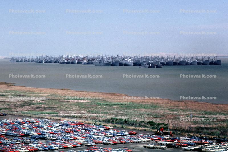Cars, Ships in a mothball fleet, Suisun Bay, 14 May 1981