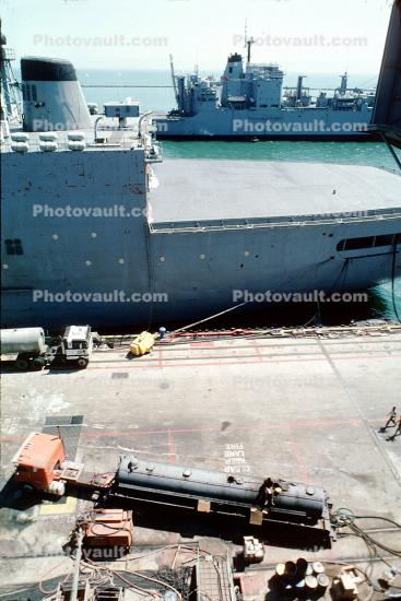 USS Kansas City, (AOR-3), Alameda Naval Air Station, NAS, USN, 10 July 1982