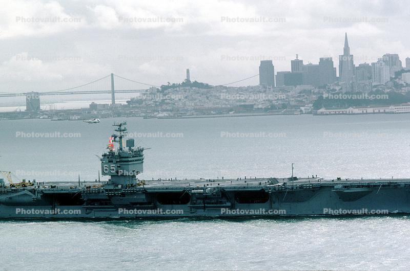San Francisco Oakland Bay Bridge, USS Enterprise (CVN-65), Coit Tower, Transamerica Pyramid, March 1984, 1980s