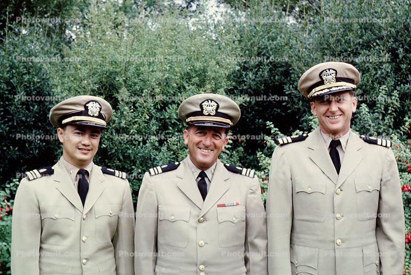 Enlisted Navy Men, Uniform, Hats, smiles, formal, suits, USN, United States Navy, 1950s
