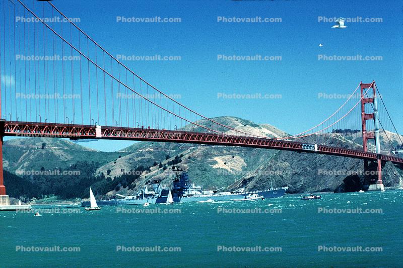 USS Missouri (BB-63) Under The Golden Gate Bridge