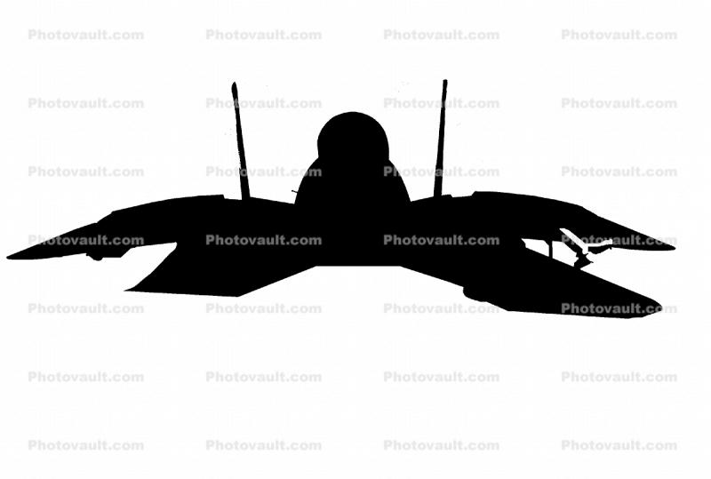 Grumman F-14 Tomcat silhouette head-on, logo, shape