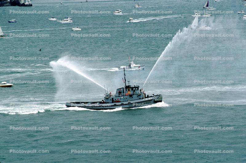 YTB 812, Fireboat Spraying Water